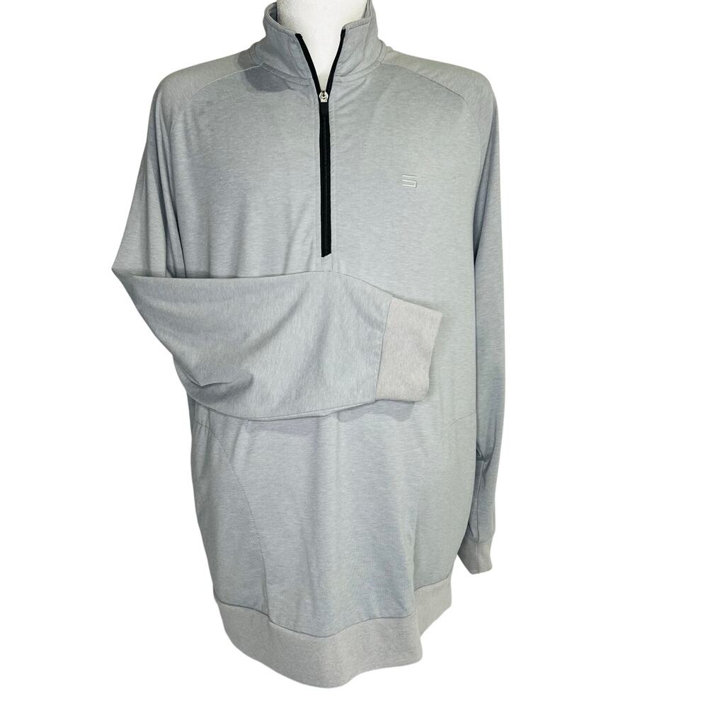 Three Sixty Six Men's XL Gray Heather 1/4 Zip Golf Pullover Stretch Sweatshirt